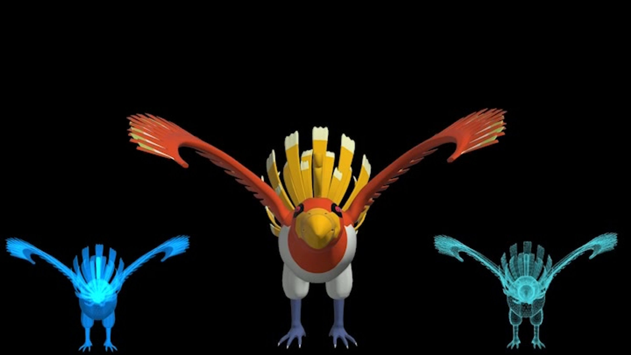 Ho-Oh Wireframes VFX